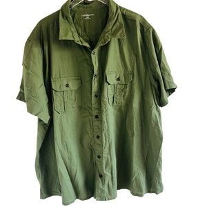 Craft & Barrow Green Short Sleeve Button-Up Shirt